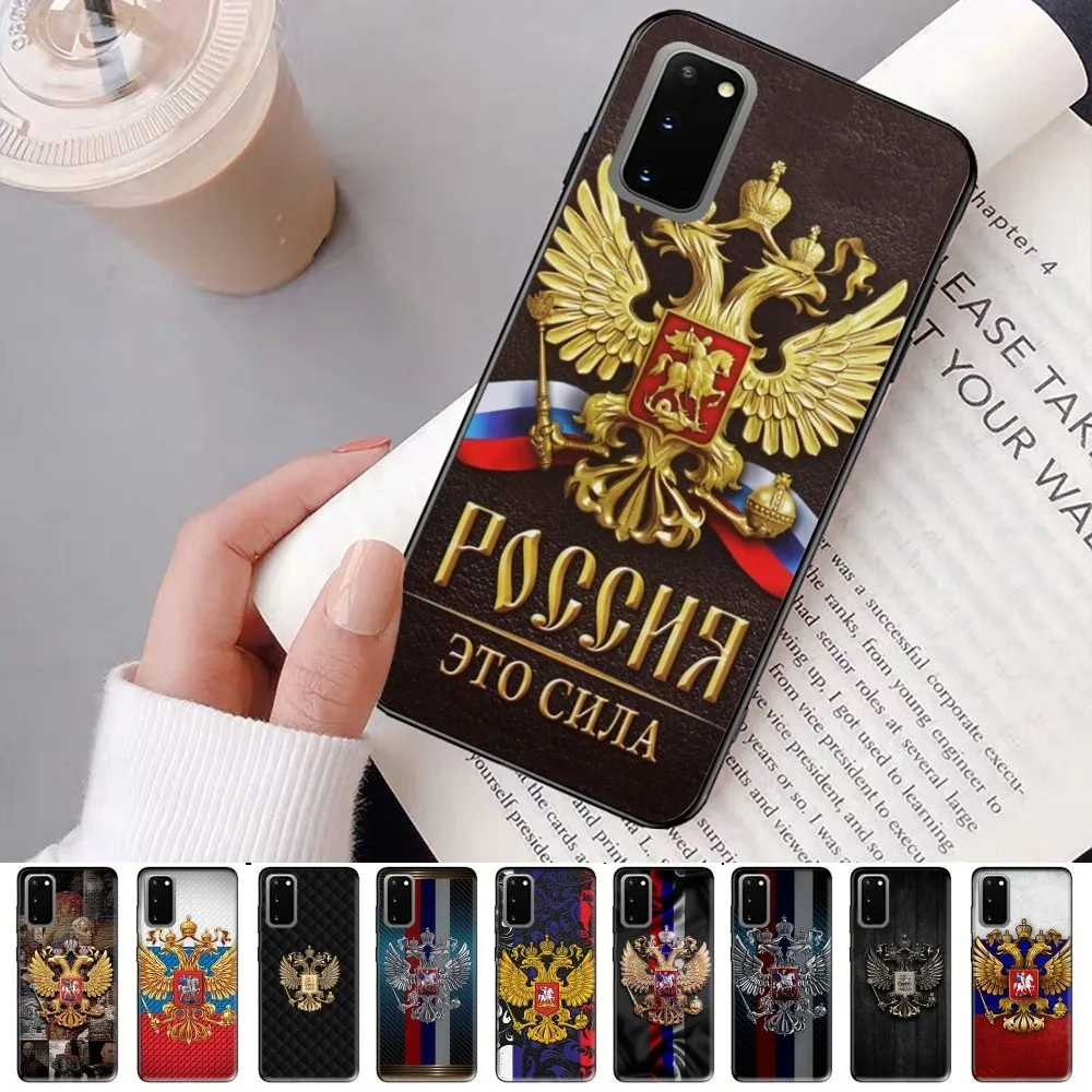 Russia Flag Coat Of Arms Phone Case For Samsung S 9 10 20 21 22 23 30 23plus lite Ultra FE S10lite Fundas