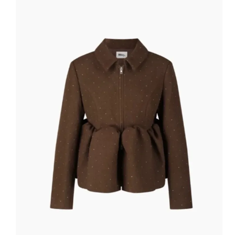 Lady Coats Autumn Winter Jackets Bud Diamond Tweed Coat Female Korean and Japanese Style Women's Casual Jacket 2026 New