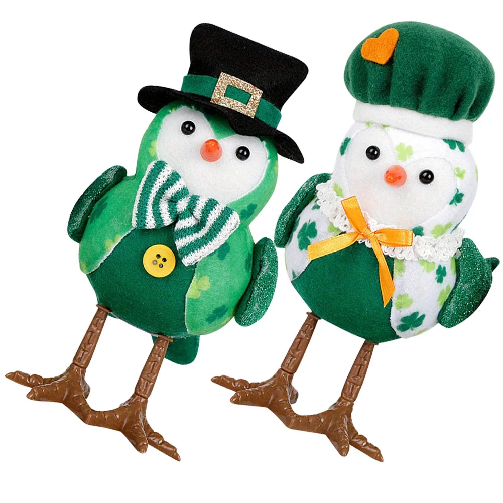 

2Pcs St Patrick's Day Glowing Standing Bird Statue Lighted Table Centerpiece Festive Bird Decoration St. Patrick's Day Favor