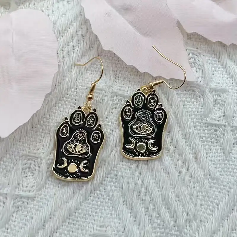 10pcs black enamel cat claw earrings, women's earrings, the best choice for gifts