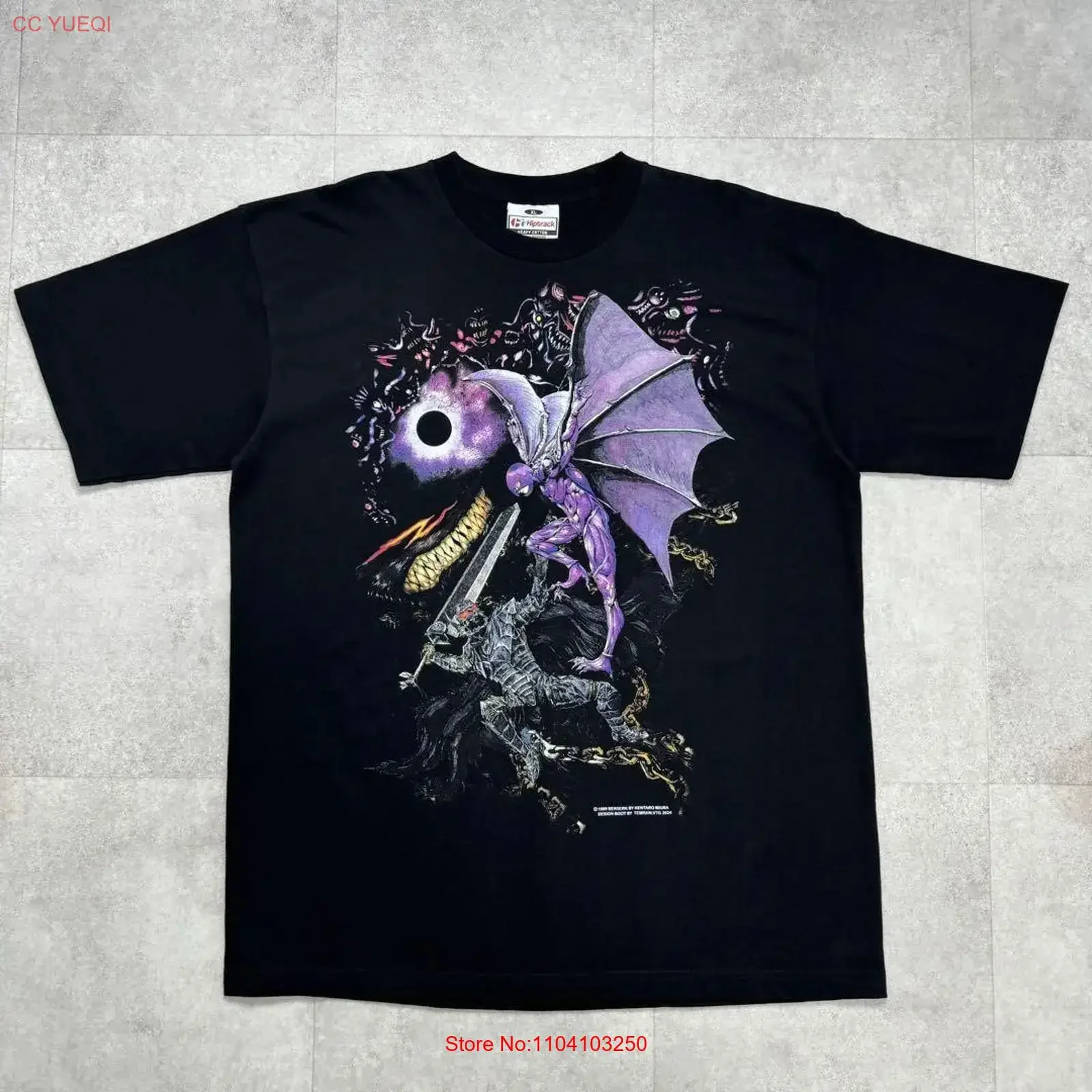 Berserk Griffith Femto T shirt Black Heavy Cotton Double sided tee PA2570 vintage Washed Comfortable streetwear Stylish