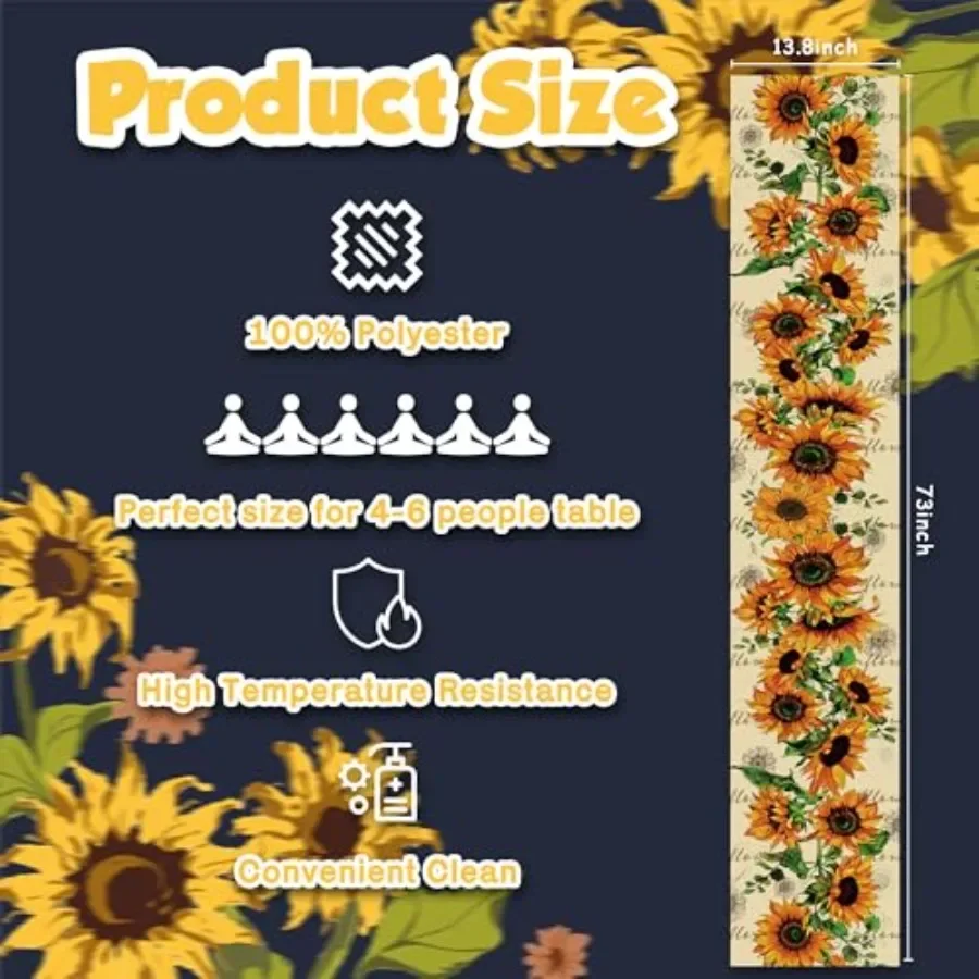 Summer Decor - Summer Table Runner for Kitchen Dining Table Decoration Summer Fall Accessories for Home Indoor Outdoor Party Su