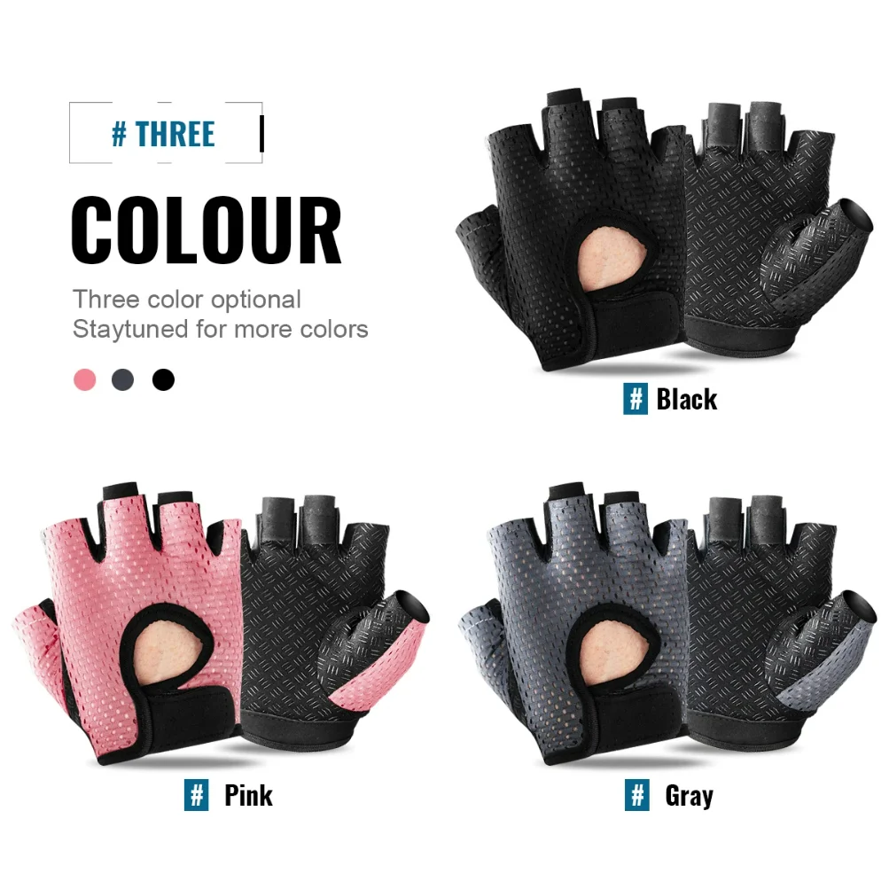 Gym Fitness Gloves For Women, Breathable Half Finger Anti-Slip Gloves For Bicycle Cycling Weight