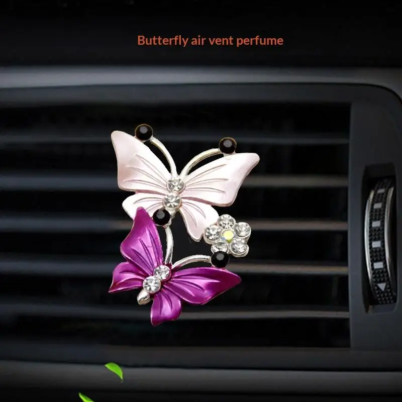 Car Air Conditioning Outlet Perfume Decoration Clip Dual-color Double Butterfly Purification Decoration Clip Car Interior