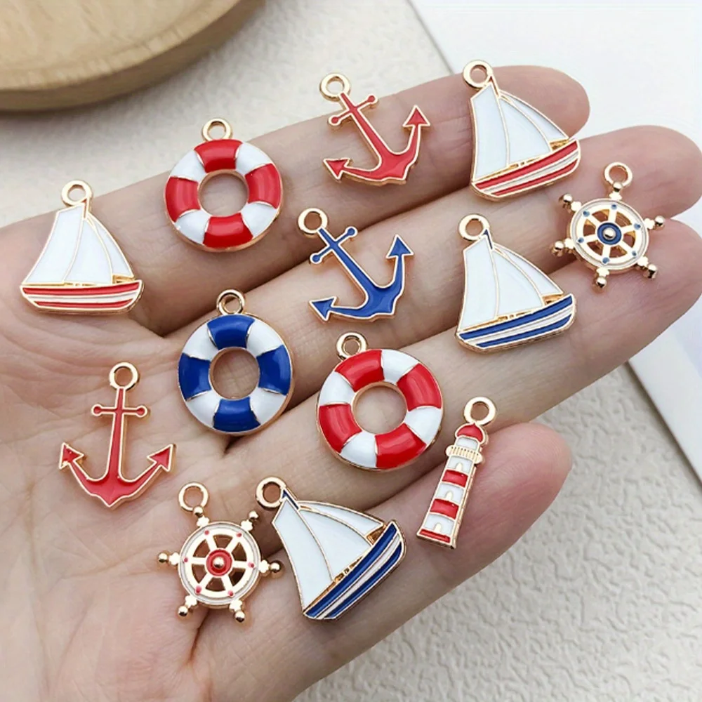 5/10/15pcs Multi-color Ocean-themed Decorative Pendants,DIY BraceletsNecklaces,for Valentine's Day Mother's Day Gift Accessories