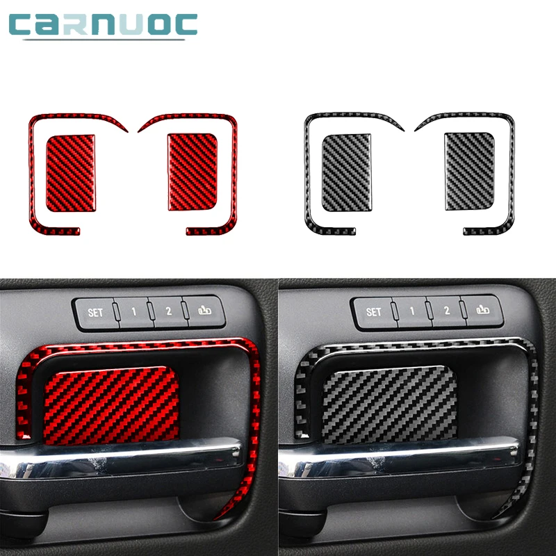 

Carbon Fiber Door Handle Stickers Cover Trim For Chevrolet Silverado 1500/GMC Sierra 1500 2014-2018 Car Interior Accessories