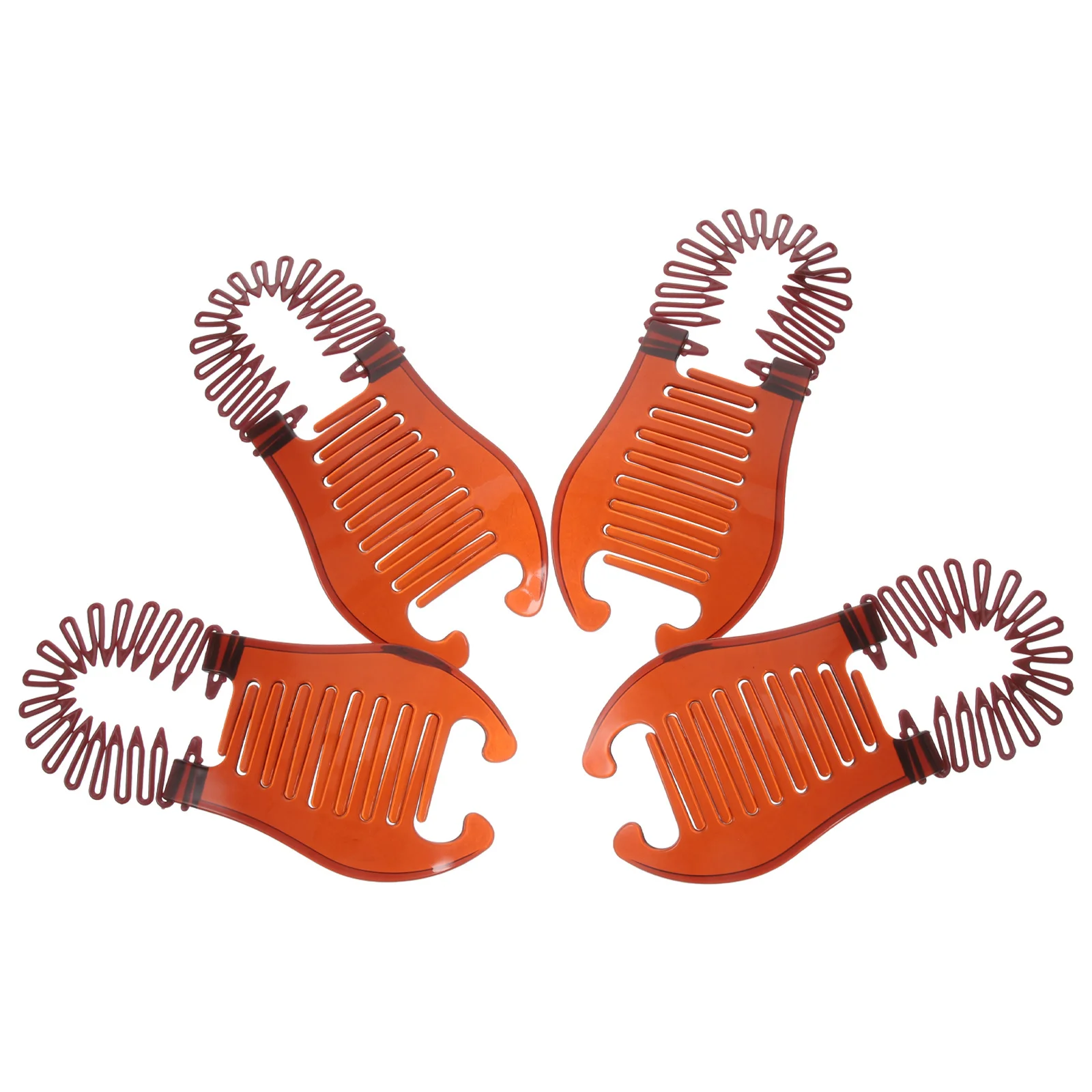 

4pcs Interlocking Banana Clips Plastic Flexible Double Side Combs Bendable Hair Styling Tools For Women Lightweight Braiding