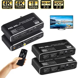 2x1 4K@120Hz HDMI 호환 2.0 스위치 eARC 오디오 추출기 4K 60Hz 2포트 HDMI 호환 ARC 광학 Toslink SPDIF 3.5mm