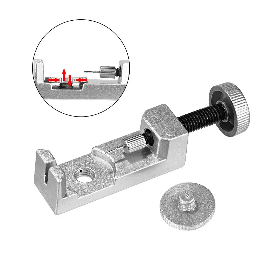 سبائك الألومنيوم حزام (استيك) ساعة حزام ربط دبوس مزيل سوار سلسلة الضابط أداة حزام الساعات مع 3 دبابيس إضافية ساعة إصلاح تول كيت #5