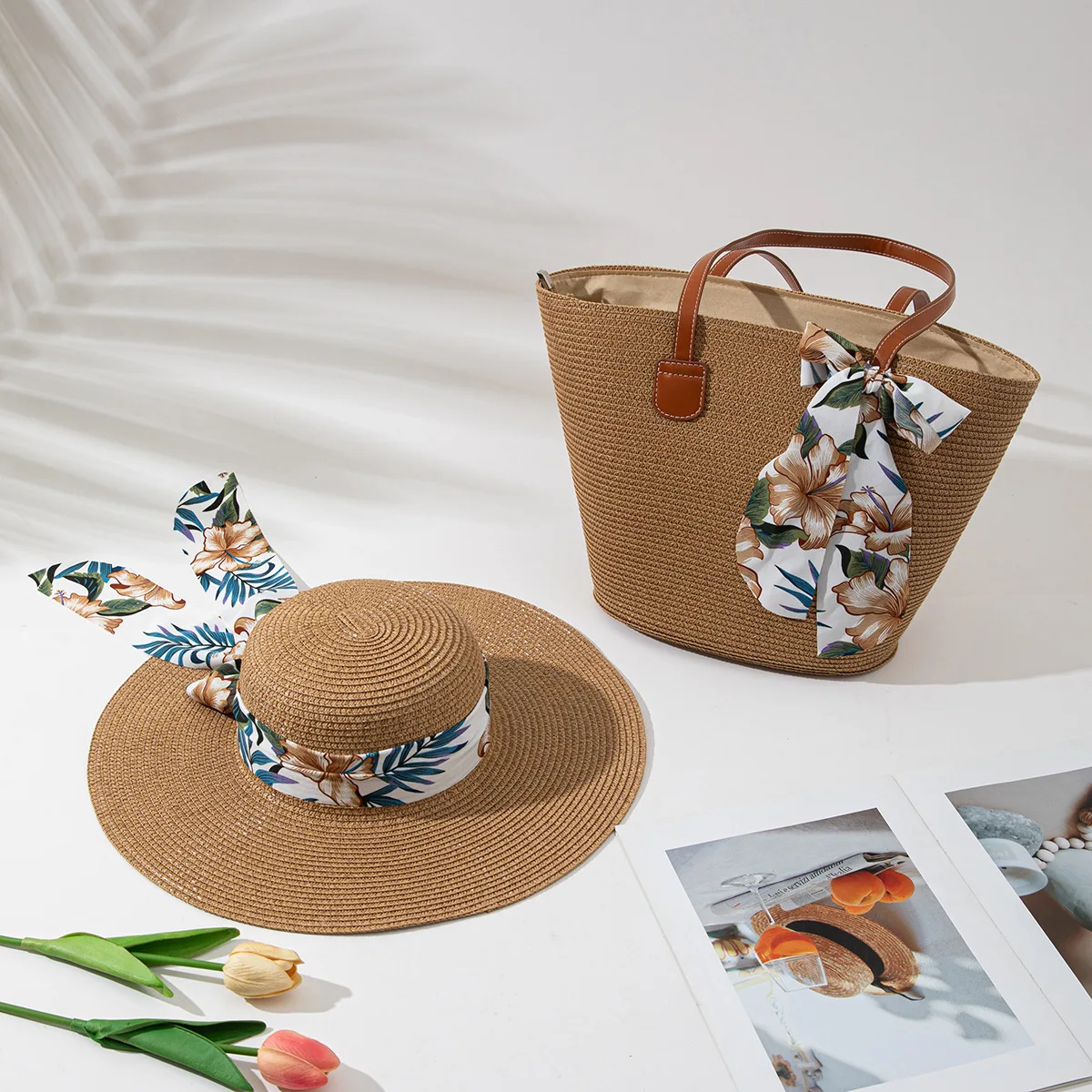 

Faionable St Woven oulder Bag Set Casual Sle Large Size Soft Handbag with Knot for Young Men And Women