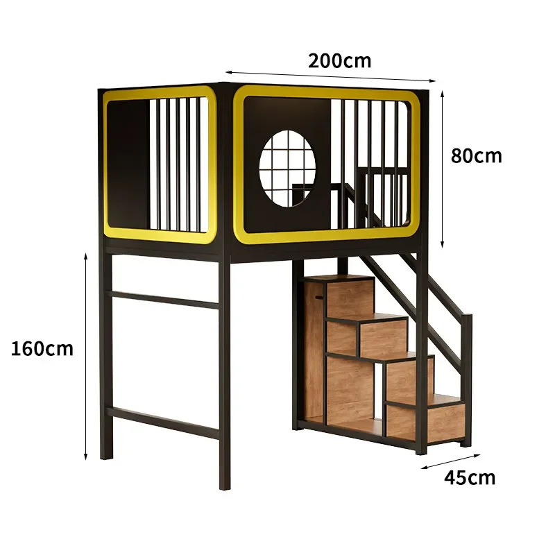 Children's bed on top and under the table combination bed for home attic bed duplex second floor wrought iron raised sheets save