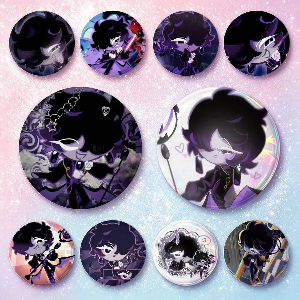 Black S-Sapphire C-CookieS Badges 25 32 44 58 75 Mm Round Cosplay Pin Bag Decor Fans Collect Friends Gifts Brooch Souvenir