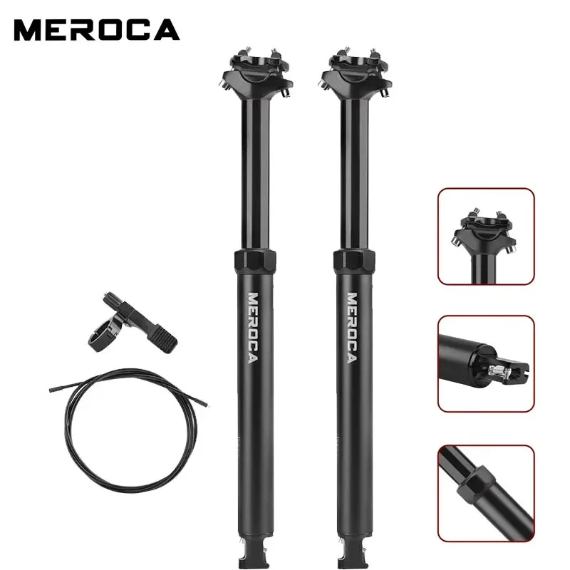 

MEROCA 30.9/31.6x425mm Bicycle Basket Seatpost Internal Wiring Remote Control Elevating Seat Tube Mountain Bike Seatpost