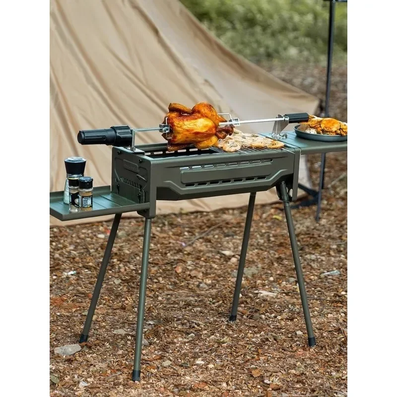 Outdoor barbecue stove Household folding portable barbecue grill New skewers Carbon grill Full set