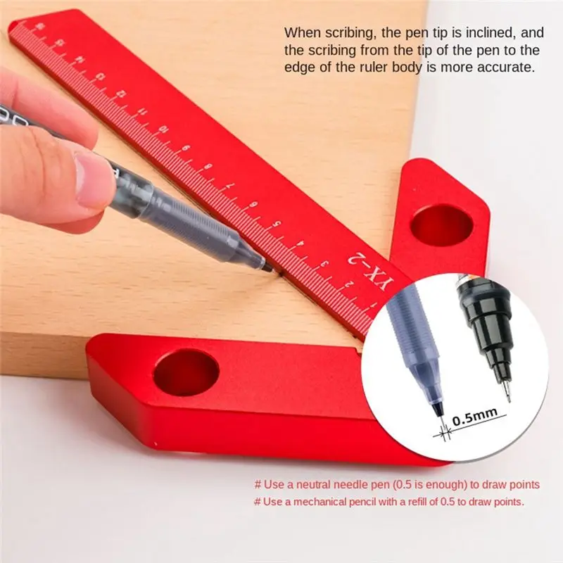 A02M-Woodworking Circle Center Scriber Square Center Scriber 45 Degree 90 Degree Right Angle Scriber Woodworking Tools
