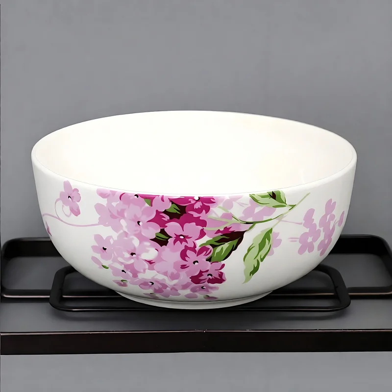 2pcs, 7inch, fine bone china salad bowl, lilac design, ceramic bowls for food, porcelain soup bowl, ramen bowl, pasta bowl