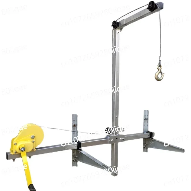 Air conditioning outdoor unit lifting workpiece folding small crane bracket high-altitude installation and maintenance tool