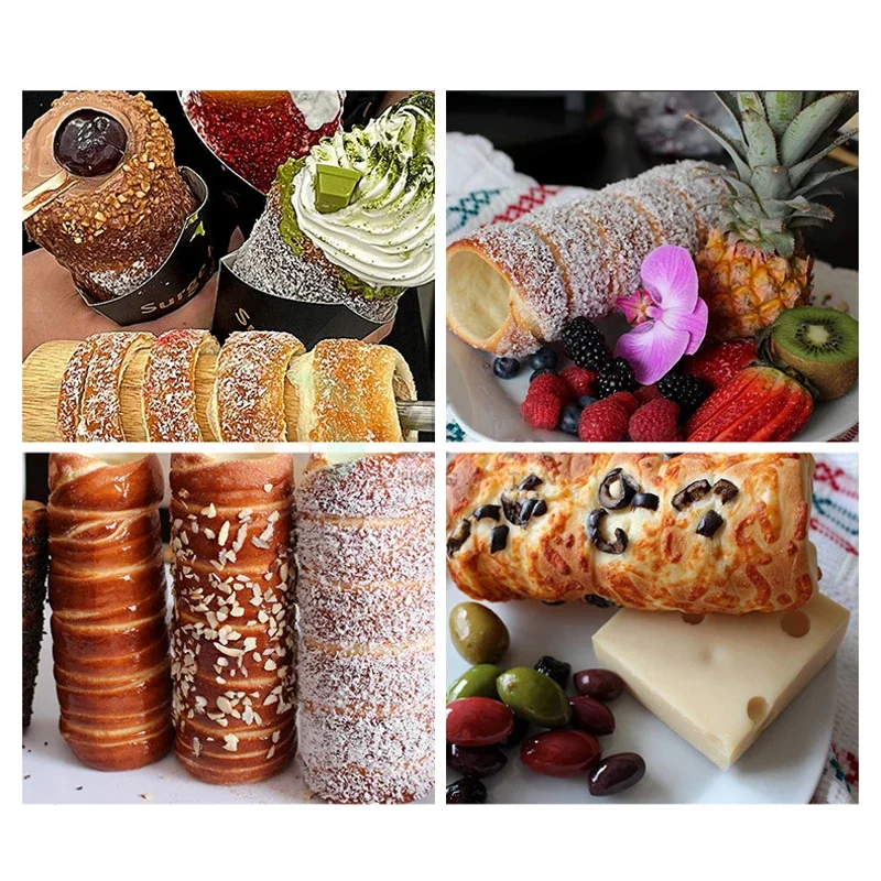 Stainless Steel Hungarian Chimney Cake Oven Kurtos Kalacs Waffle Maker Machine Donut Ice Cream Chimney Cakes Snack Equipment