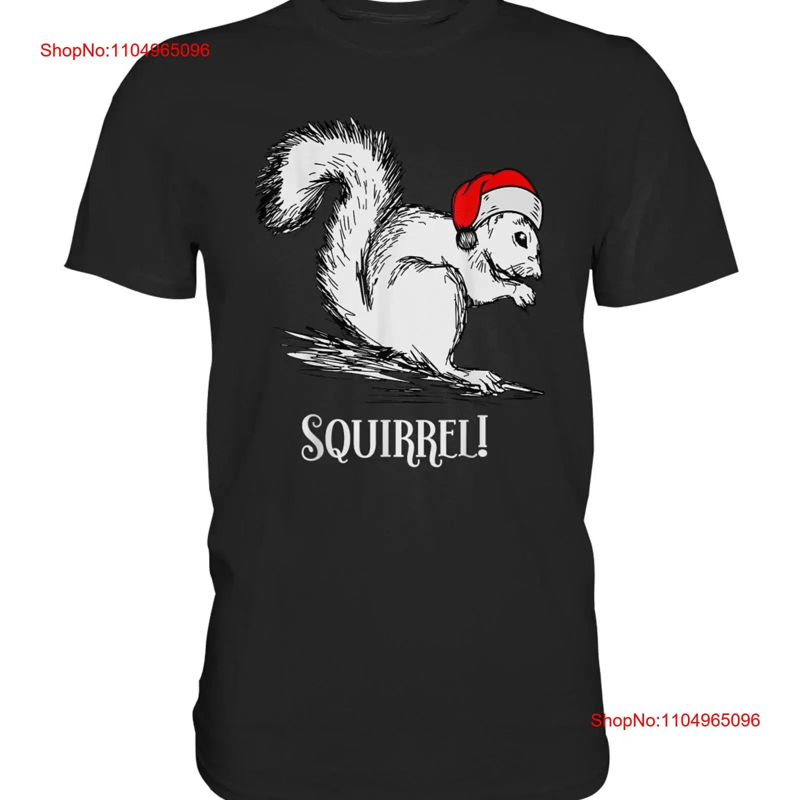 

Santa Claus Squirrel Rodents Christmas T Shirt Premium vintage Washed Stretched streetwear graphic Top For Everyday Wear Soft
