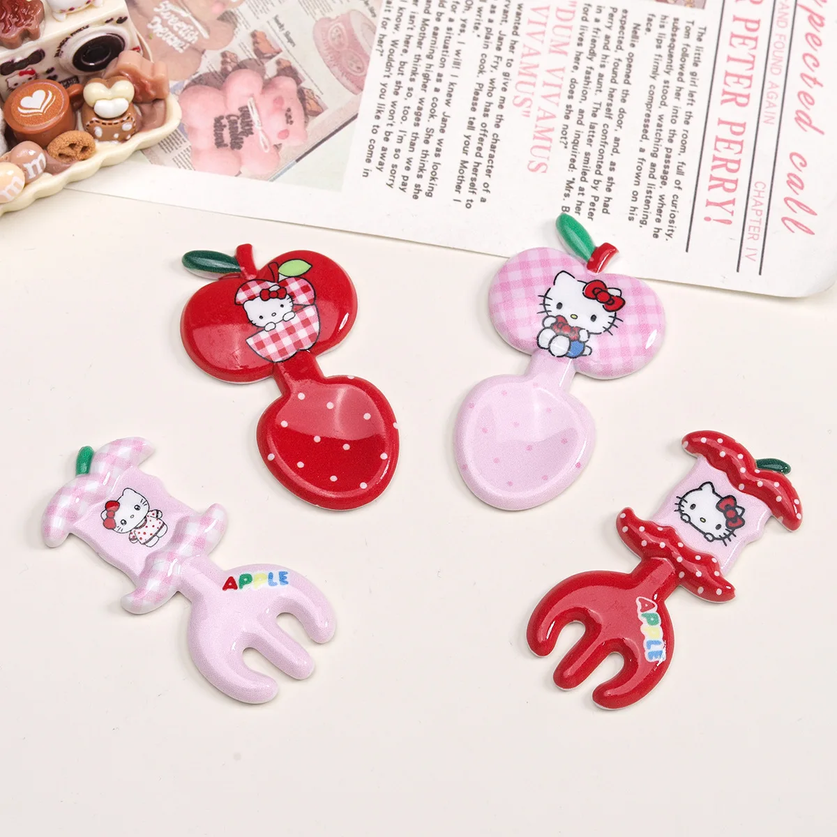 5 個ミニソ kt フォーク漫画樹脂アクセサリー diy ジャンクケースチャーム手作りミニチュア材料ジュエリー工芸用品