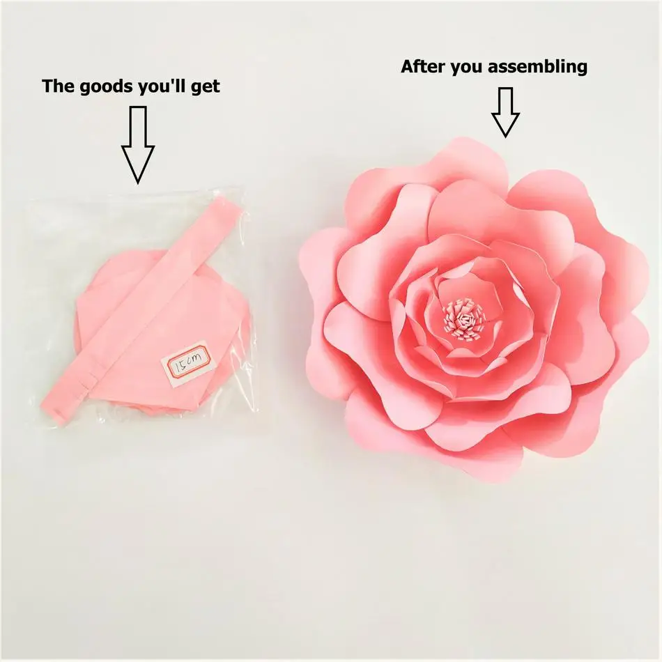 DIY Giant Paper Flower Large Rose for Interior Design Wedding Backdrops Decorations Paper Crafts Baby Nursery Birthday