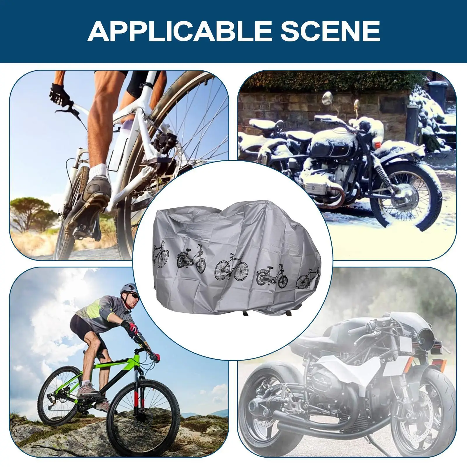 Weatherproof Waterproof Bicycle Tarp, Dustproof Outdoor Protective Cover, All Weather Shield for Mountain Bike, Road Bike view 4