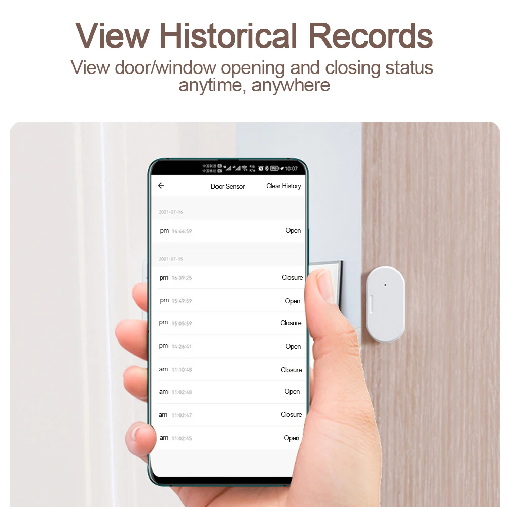 Tuya Smart WiFi / Zigbee Wireless Door Window Sensor Smartlife APP Remote Detectors Alarm Compatible With Google Home Alexa