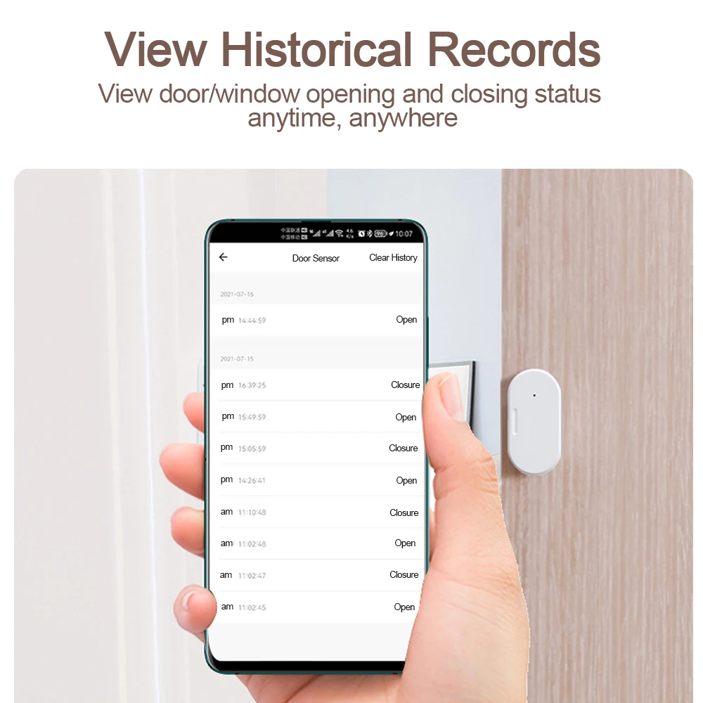 Imagem -04 - Tuya Inteligente Wifi Zigbee Sensor de Janela Porta sem Fio Smartlife App Detectores Remotos Alarme Compatível com Google Casa Alexa
