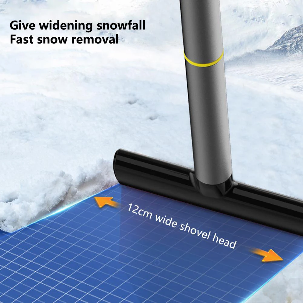 For TPU Ice Scraper with Aluminum Alloy Handle for Car Snow Removal Designed for Windshield and Tire Cleaning in Winter Weather