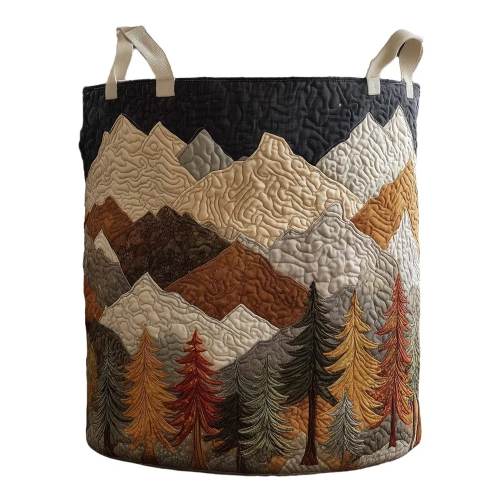Multi Color Pattern Quilted Laundry Basket Folding Space Saving Dirty Clothes Storage Basket Large Capacity with Handle