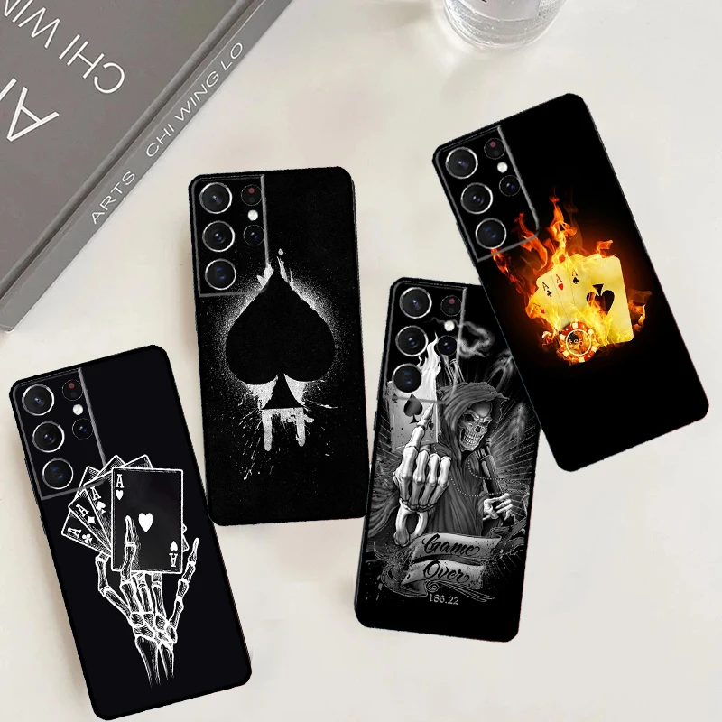 Mystery Poker Card Funda For Samsung Galaxy S24 S23 S22 Ultra Plus S20 S21 FE S8 S9 S10 Note 10 20 Ultra Case