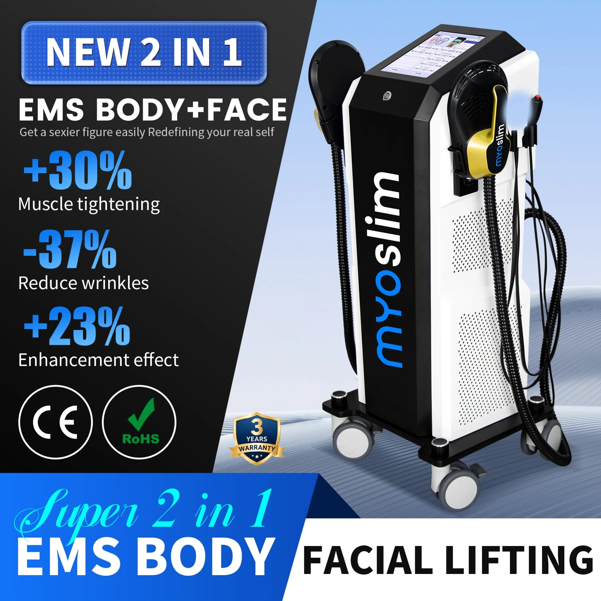Professional EMS Beauty Device for Face and Body Care Multi Function Skin Firming Appearance Enhancement Salon Equipment