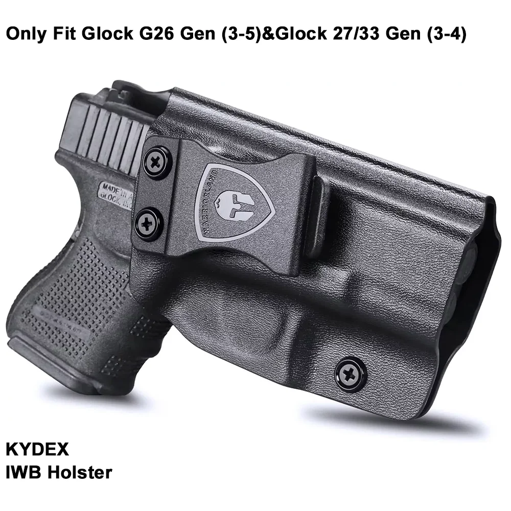 Подходит только кобура Glock G26 Gen (3-5) и Glock 27/33 Gen (3-4),KYDEX IWB, звук блокировки щелчка, закрепленная кобура для переноски. Правая рука Подходит только кобура Glock G26 Gen (3-5) и Glock 27/33 Gen (3-4),KYDEX IWB, звук блокировки щелчка, закрепленная кобура для переноски. Правая рука