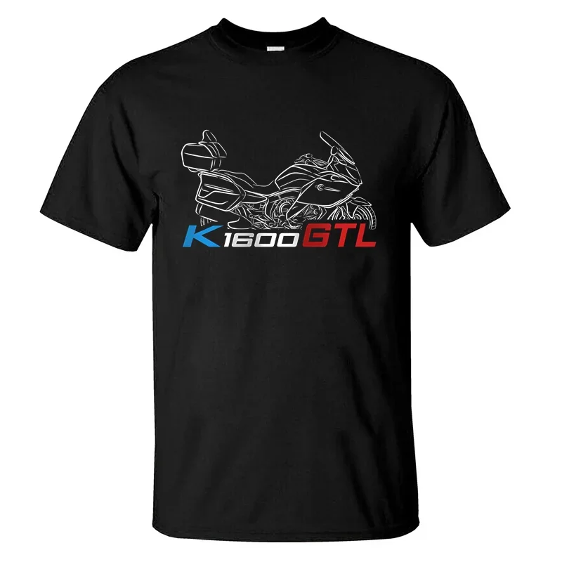 T-shirt casual de Moto K1600GTL masculina, mangas curtas, 100% algodão, t cool, verão, 2024