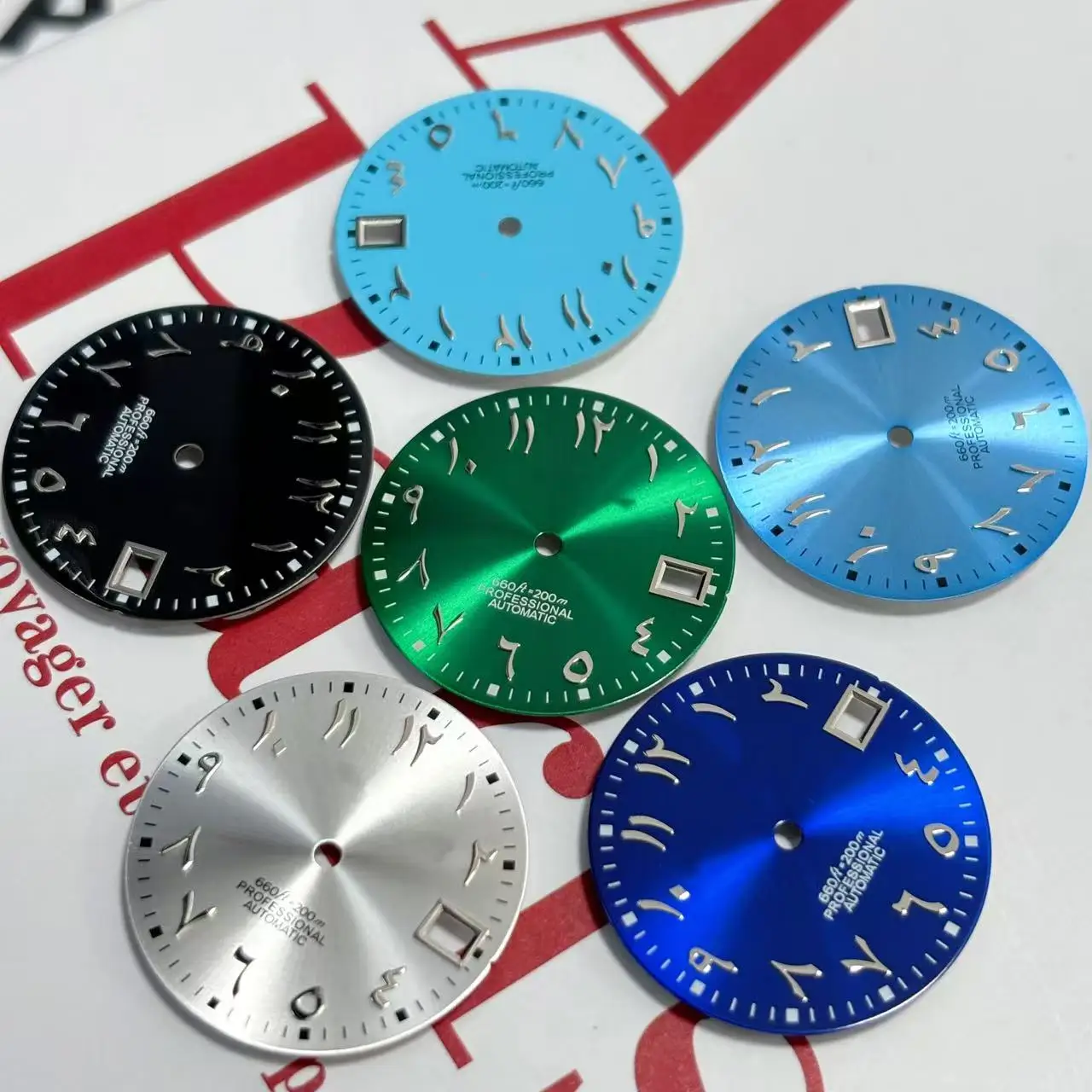 

28.5mm S logo Arabic numerals Single skylight dial Suitable nh35 Movement watch accessories no luminous men's Watch