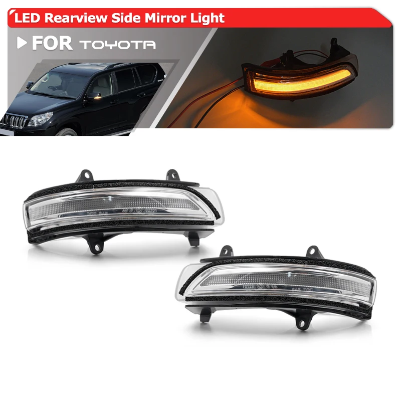 

For Toyota Land Cruiser Prado J150 200 J200 Dynamic Led Side Wing Rearview Side Mirror Blinker Lights Flowing Turn Signal Lamps