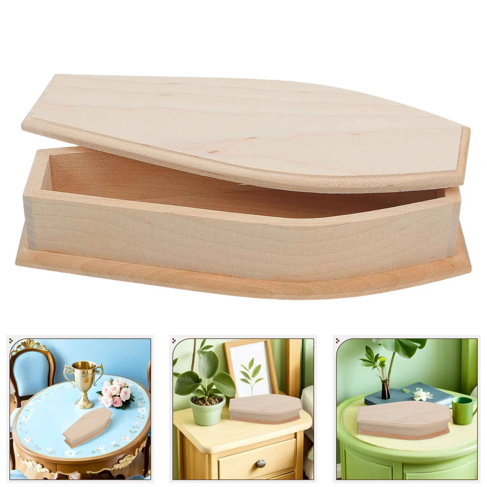 

Прочный миниатюрный деревянный гробик премиум-класса, неокрашенный, для самостоятельного декорирования, украшение для сказочного сада, креативный мини-декор