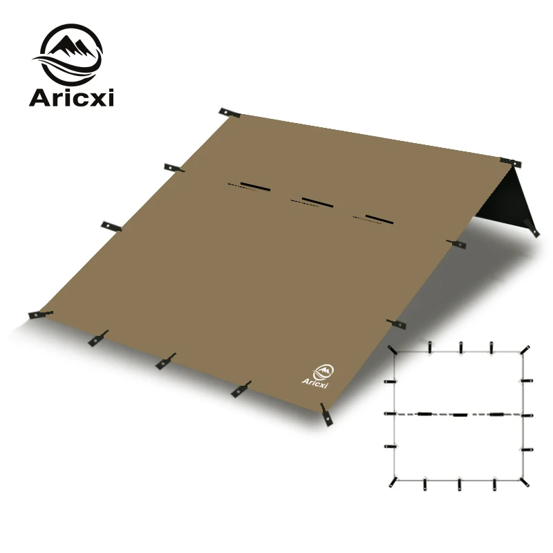 Aricxi 블랙 코팅 방수포, 야외 캠핑 선쉘터 캐노피, 8, 19 행잉 포닛, 3x3m, 4x4m