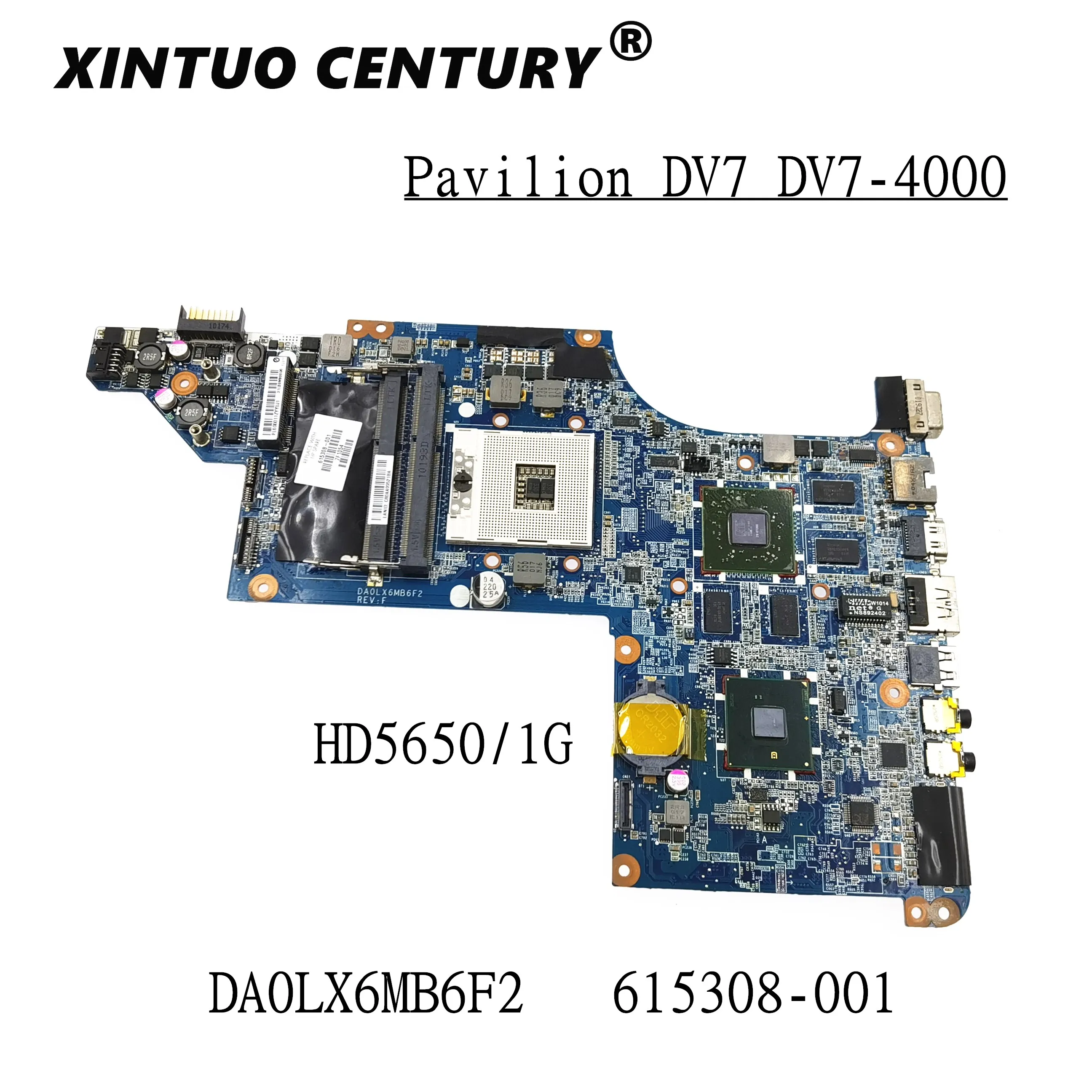 For HP Pavilion DV7 DV7T DV7-4000 Laptop Motherboard 615308-001 630981-001 DA0LX6MB6F2 Motherboard HM55 DDR3 HD5650M GPU Tested