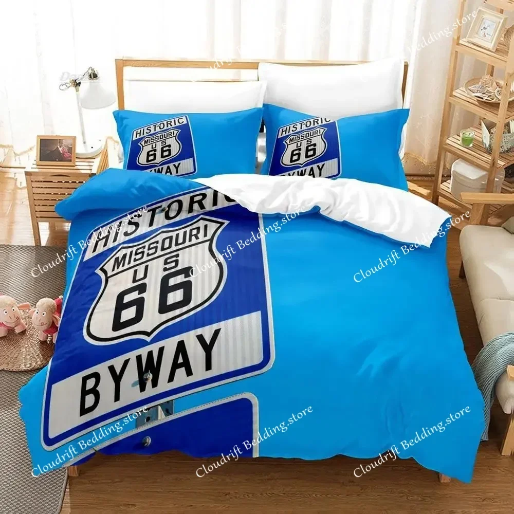 

Route 66 Bedding Set Single Twin Full Queen King Size Bed Set Adult Kid Bedroom Duvet Cover Sets 3D Print Fashion Bed Sheet Set0