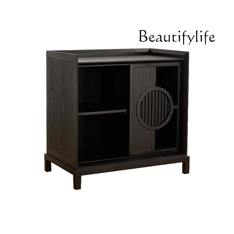 New Chinese Style Tea Cabinet Zen Solid Wood Multi-Functional Kombucha Boiling Table Storage Locker