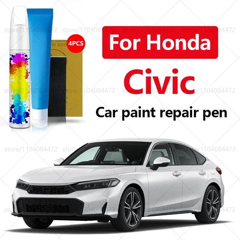 

Car Paint Repair Pen For 1972-2025 Honda Civic Paint Scratch Repair Accessories 4PCS White NH883P Black NH731P Blue B593M Silver