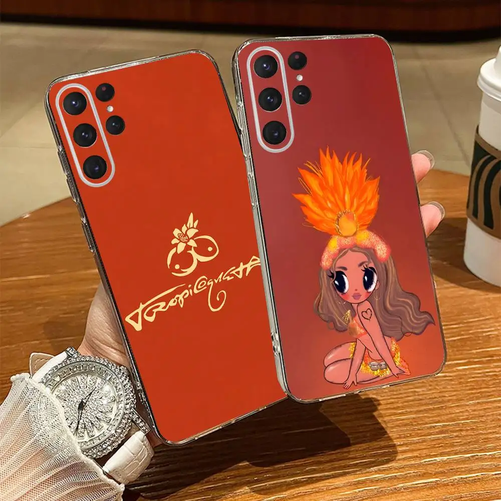 

K-Karol G Tropicoqueta Phone Case For Samsung S24,30,21,22,23,20 FE,lite,PIus,Ultra,5G,Note,9,10 Transparent Cover