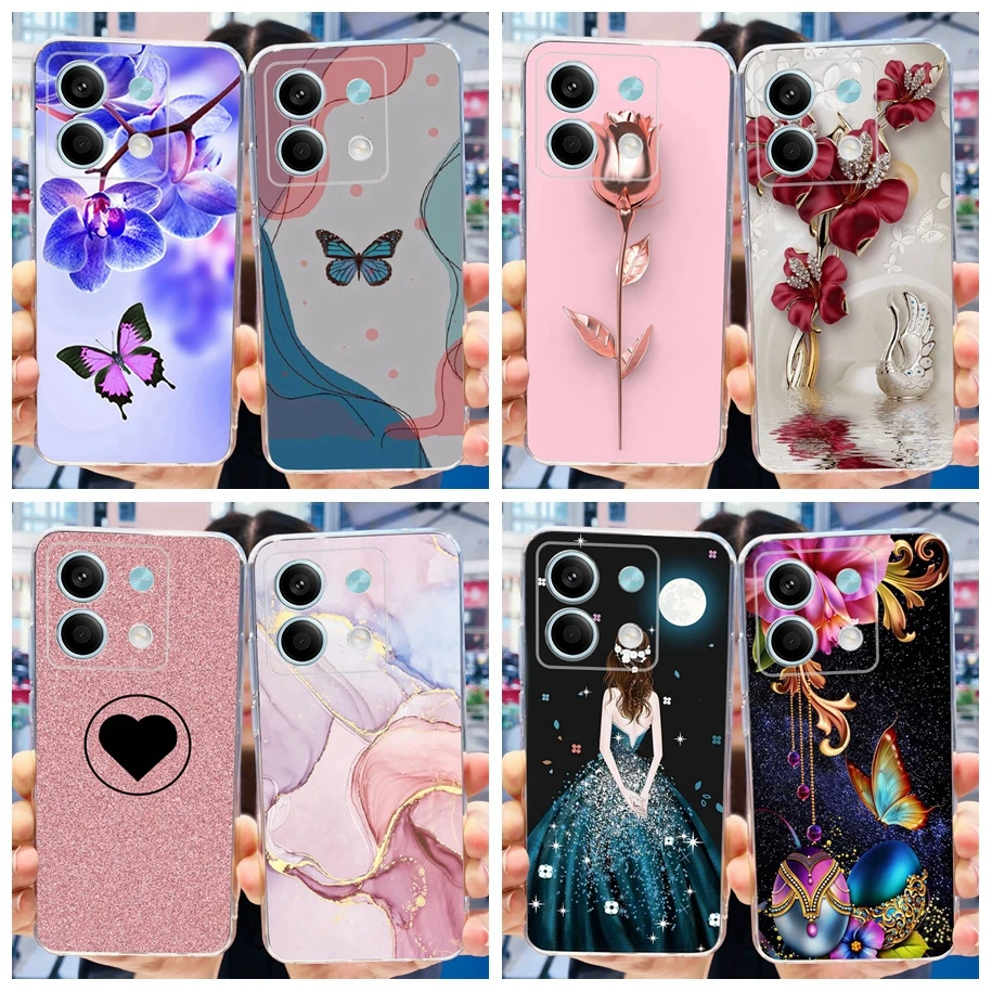 Redmi Note 13 4G Case For Xiaomi Redmi Note 13 Pro 4G Cover Popular Flower Clear Soft Funda For Xiomi Redmi Note 13 Pro 4G Coque