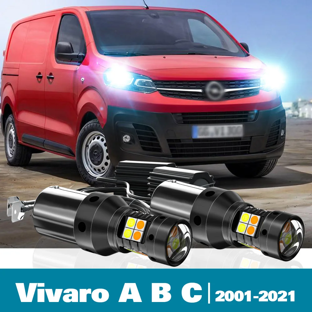 

2x LED Dual Mode Turn Signal+Daytime Running Light DRL For Opel Vivaro A B C Accessories 2001-2021 2013 2014 2015 2016 2017 2018