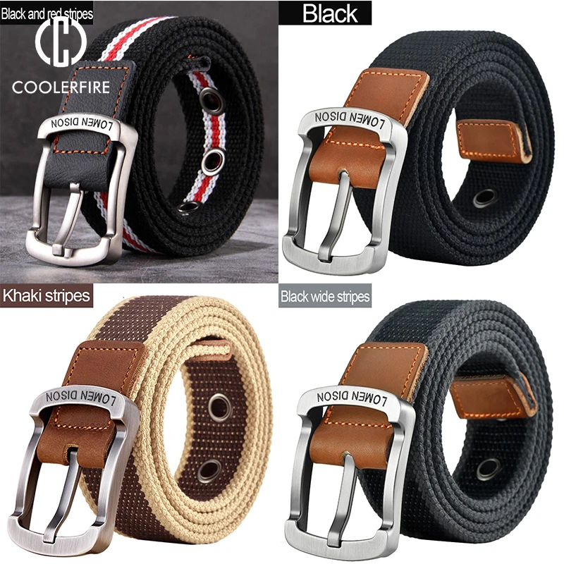 Men's Fabric Belt Canvas Webbing Man Belt for Drilled Military Designer Men Trousers Belt for Jeans Belts Male Waist Belts BF08