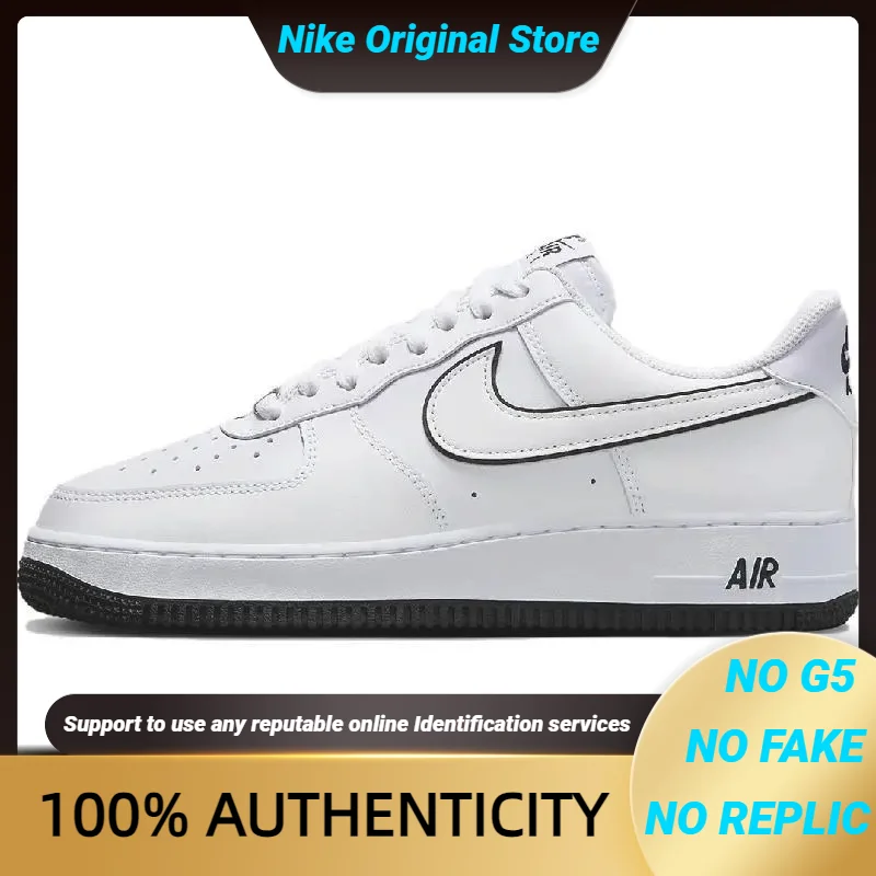 

Nike Air Force 1 '07 Low White Black Outline Swoosh Sneakers shoes DV0788-103 With Original Box