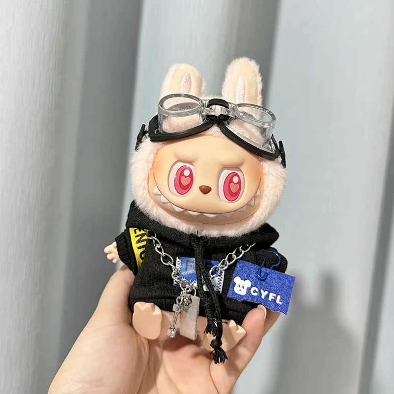 Vêtements de poupées Idol Labubu V1 V2, sweat à capuche mignon, mini beurre assis, tenue de fête, vêtements coréens Kpop Exo, cadeaux de bricolage, 17cm