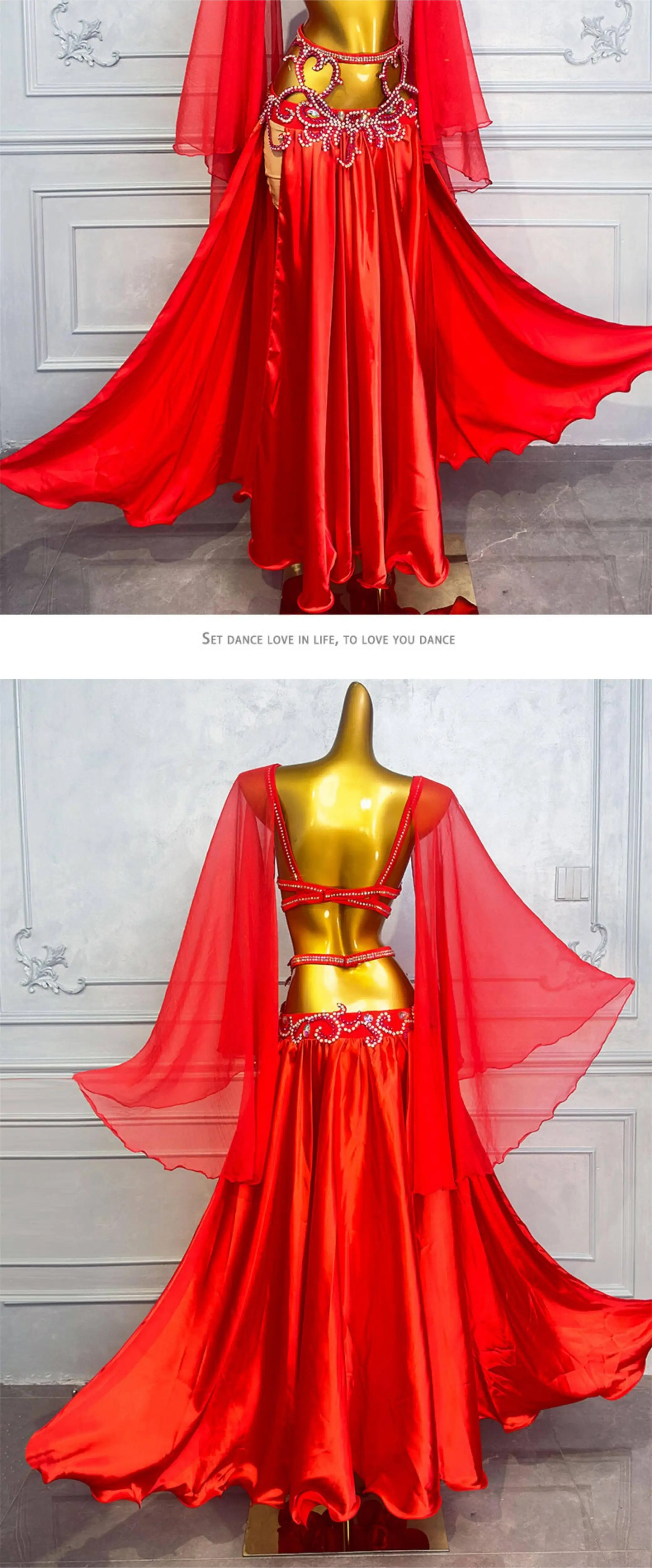 Bauchtanz-Unterrichtskleidung Bühnenkostüm Übungskleidung Orientalisches Damenkleid 2026 Karneval Mädchen Abendtanzkleidung Bauchtanz – Detail 7