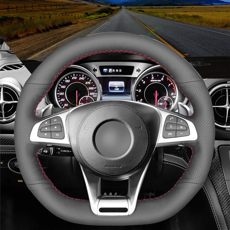 

Custom Nappa Leather Auto Steering Wheel Cover for Mercedes-Benz A 45 AMG 2016-2018 C 43 63 AMG CLA 45 2015-2018 CLS 63 AMG Car